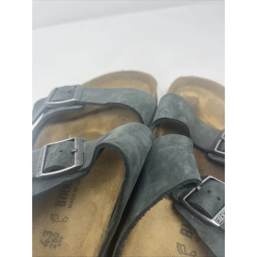 Birkenstock Arizona Sandals EU 43 US 10 Men Gray Birko-Flor Soft Footbed
